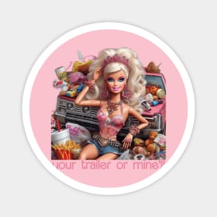 Barbie as whitetrash Magnet